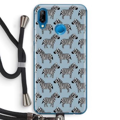 Zebra: Huawei P20 Lite Transparant Hoesje met koord