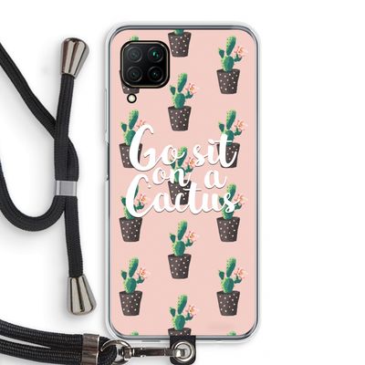 Cactus quote: Huawei P40 Lite Transparant Hoesje met koord
