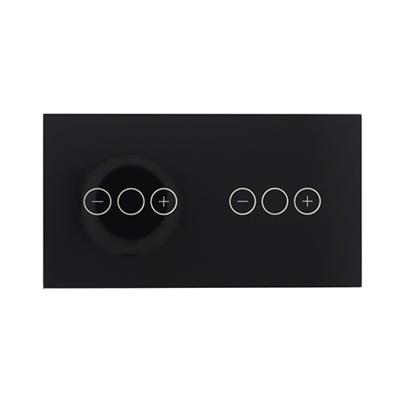 Rome Touch zwart-glas dubbele LED dimmer combinatie compleet - 2draads