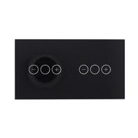 Rome Touch zwart-glas dubbele LED dimmer combinatie compleet - 2draads