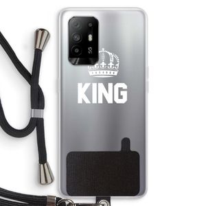 King zwart: Oppo A95 5G Transparant Hoesje met koord