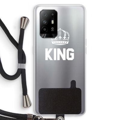 King zwart: Oppo A95 5G Transparant Hoesje met koord