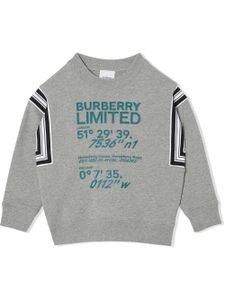 Burberry Kids sweat à logo imprimé - Gris