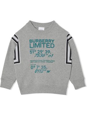 Burberry Kids sweat à logo imprimé - Gris