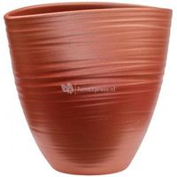Planter Groove Ovaal Turin Stone Pearl Red17x26 cm rode ovale planter voor binnen - thumbnail