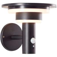 Buitenwandlamp - BRILLIANT - GARVINA - LED en solar - Bewegingsmelder - Roestvrij staal en kunststof - 4 W - Zwart