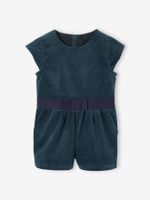 Gladde fluwelen babyjumpsuit smaragdgroen - thumbnail