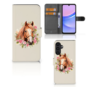 Telefoonhoesje met Pasjes voor Samsung Galaxy A15 Paard