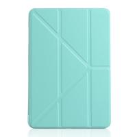 Gierst textuur PU + silica gel volledige dekking lederen draagtas voor iPad mini 2019 met multi-vouwen houder (groen)