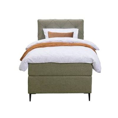 Boxspring Liv geruit - groen - 90x200 cm - slanke poot - Leen Bakker