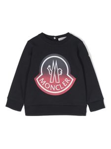 Moncler Enfant sweat à logo imprimé - Bleu