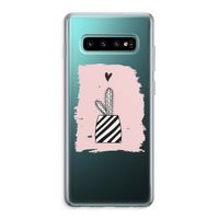 Zwart-wit cactus: Samsung Galaxy S10 Plus Transparant Hoesje