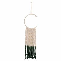 Macramé Halve Maan en Houten Kralen Wit/ Groen - 40 cm Macramé Halve Maan en Houten Kralen Wit/ Groen - 40 cm