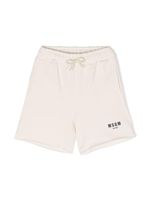 MSGM Kids short de sport en coton à logo imprimé - Blanc - thumbnail