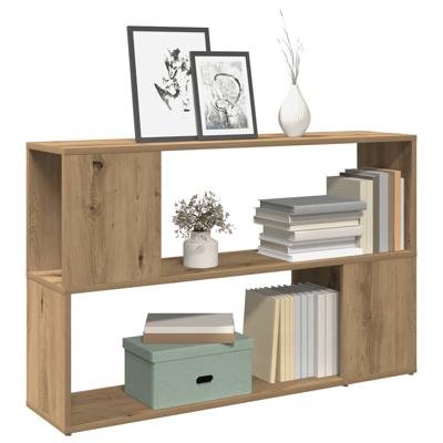 Boekenkast 100x24x63 cm bewerkt hout artisanaal eikenkleur