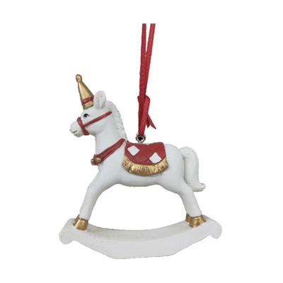 Kerstversiering DKD Home Decor Paard Hars (14 x 3,5 x 14 cm) (2 Stuks)