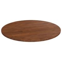 Tafelblad rond 60x1,5 cm bewerkt massief eikenhout donkerbruin