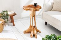 Massief houten bijzettafel ROOT 70cm naturel teakhout gemaakt van wortelhout in paaldesign - 44714