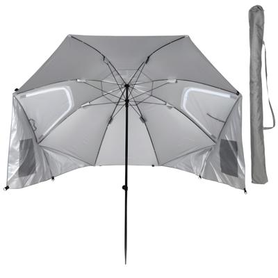 Sunnydays Strand Parasol Silver - UV50 bescherming - D240 cm - 2 opbergzakken Sunnydays Strand Parasol Silver - UV50 bescherming - D240 cm - 2 opbergzakken
