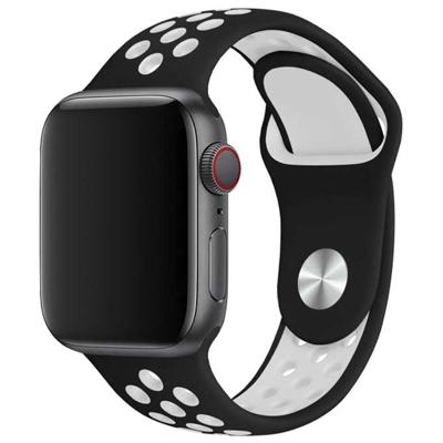 Apple Watch Dubbel Sport Band - Zwart Wit - 44, 45, 46 & 49mm - ML