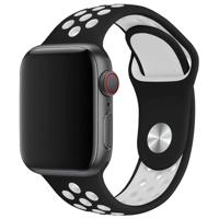 Apple Watch Dubbel Sport Band - Zwart Wit - 44, 45, 46 & 49mm - ML