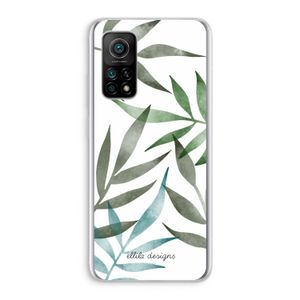 Tropical watercolor leaves: Xiaomi Mi 10T 5G Transparant Hoesje