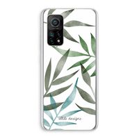 Tropical watercolor leaves: Xiaomi Mi 10T 5G Transparant Hoesje