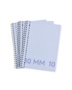 HEMA Collegeblokken Blauw A4 Geruit 10mm - 3 Stuks
