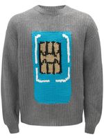 JW Anderson pull Sim Card en maille intarsia - Gris