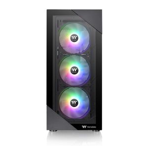 Thermaltake CA-1X3-00M1WN-00 Midi-tower Gaming-behuizing Zwart 3 voorgeïnstalleerde LED-ventilators, Zijvenster