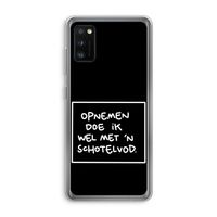 Schotelvod: Samsung Galaxy A41 Transparant Hoesje Schotelvod: Samsung Galaxy A41 Transparant Hoesje