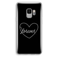 Forever heart black: Samsung Galaxy S9 Transparant Hoesje - thumbnail