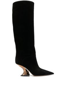 Casadei Elodie 85mm knee-length suede boots - Noir