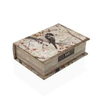 Doos-Juwelenkistje Versa Canvas Hout MDF 7 x 22 x 16 cm Vogel
