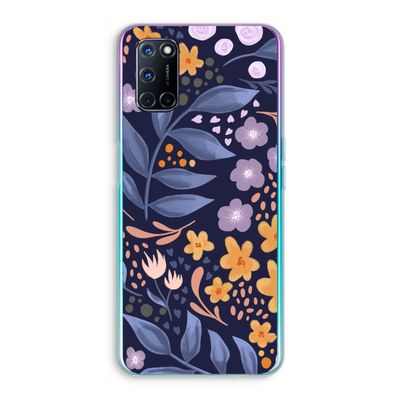 Flowers with blue leaves: Oppo A92 Transparant Hoesje