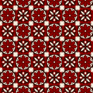Vintage tegelpatroon vinyl tapijt rood
