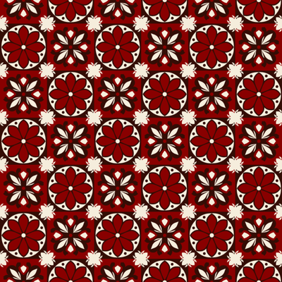Vintage tegelpatroon vinyl tapijt rood