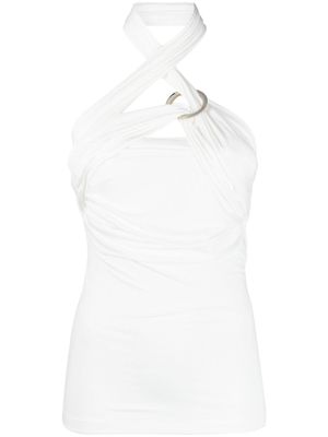 The Attico robe drapée à dos-nu - Blanc
