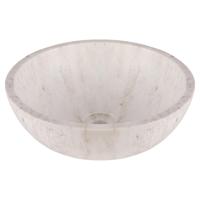 Differnz Marmor waskom - 40x40x15cm - rond - marmer - glans wit 38.010.57