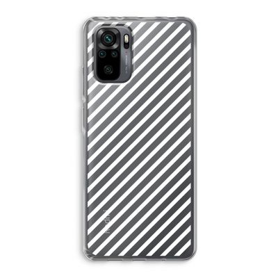 Strepen zwart-wit: Xiaomi Redmi Note 10 Pro Transparant Hoesje