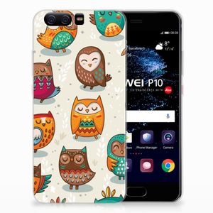 Huawei P10 TPU Hoesje Vrolijke Uilen