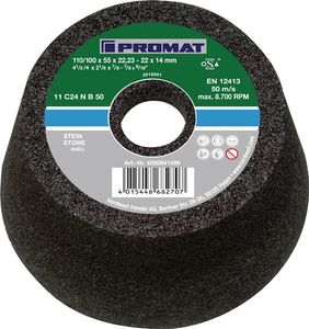 Promat Slijpkom | C16N | 110/100 mm | natuur- en kunststeen, gietstaal 16 | gat 22,23 mm - 4000841498 4000841498