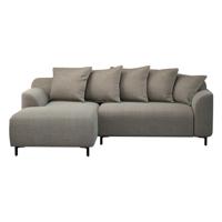 Leen Bakker - Bank Elsa Met Chaise Longue Links - Eden - Stof - Taupe - 177x246x84 Cm