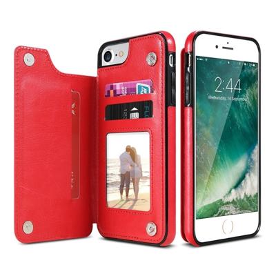 Retro PU lederen case multi kaarthouders telefoon gevallen voor iPhone 6 6s 7 8 plus 5S SE iPhone X XS Max XR Samsung S7 S8 S9 S10 voor iPhone XR (r