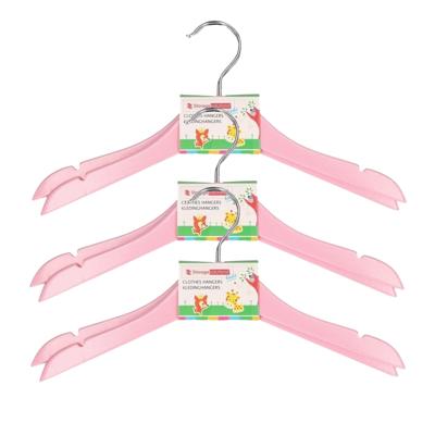 Storage Solutions kledinghangers voor kinderen - 12x stuks - hout - Klerenhangers - roze