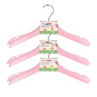 Storage Solutions kledinghangers voor kinderen - 12x stuks - hout - Klerenhangers - roze