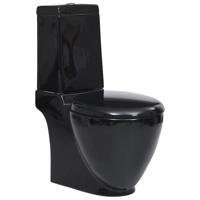 Toilet rond afvoer onder keramiek zwart Toilet rond afvoer onder keramiek zwart