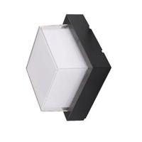 LED Tuinwandlamp Agusa 4 - Vierkant Mat Zwart 12W 4200K Buitenverlichting