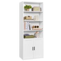 Boekenkast met deur en open vakken, Wolkenwit / 60B cm