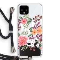 Hello in flowers: Pixel 4 Transparant Hoesje met koord